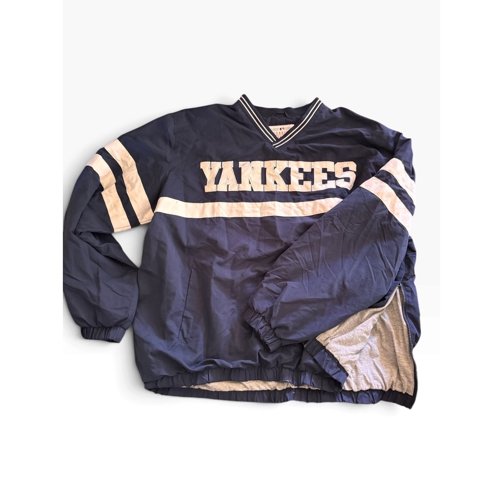 MLB New York Yankees Windbreaker Pullover Jacket Navy Blue Mens XXL G-III